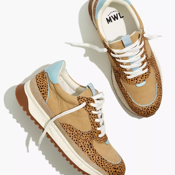 Madewell Shoes - sale | madewell | kickoff trainer sneakers in spot dot calf hair and nubuck